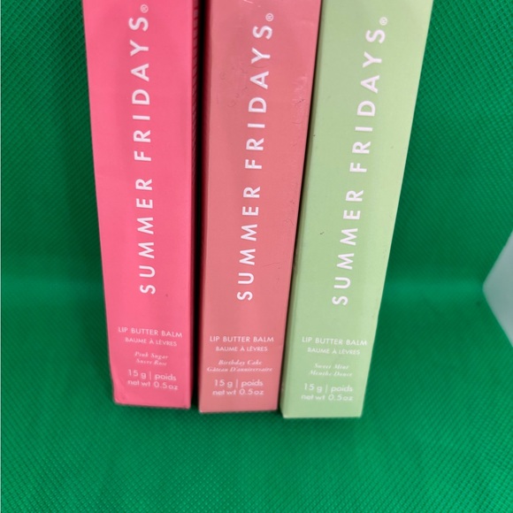 Summer Fridays Lip Balm Trio in Pink Red and Green